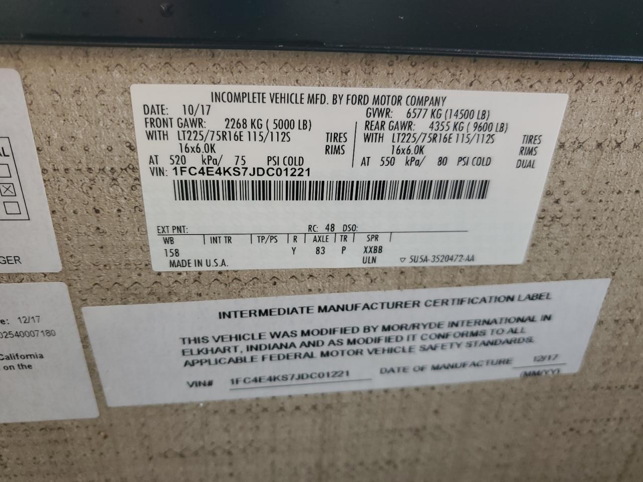 Thor Econoline E450 Super Duty Commercial Stripped Chassis Image 8