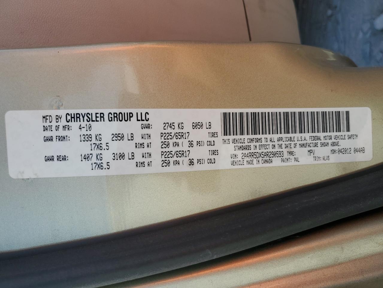 Chrysler Minivan Touring Image 13